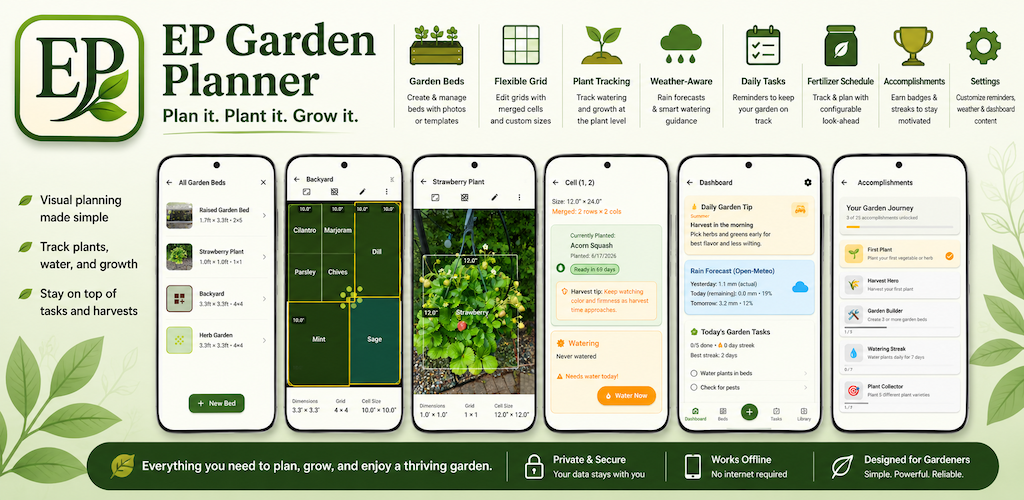 EP Garden Planner app preview